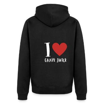 Organic Grape Juice Bottles - Unisex Premium Bio Zip Hoodie - Schwarz - Hinten - Nico (187cm)