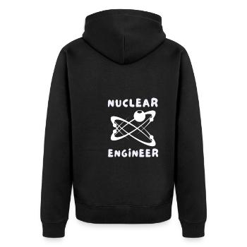 Uranium Fission Nuclear Engineering Theme - Unisex Premium Bio Zip Hoodie - Schwarz - Hinten - Nico (187cm)