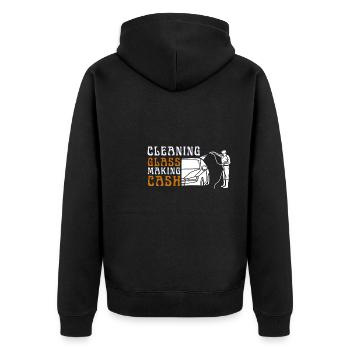 Window Cleaner Services Car Window Cleaning Window - Unisex Premium Organic Zip Hoodie - black - Back - Nico (187cm)