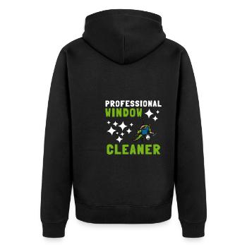 Window Cleaner Services Car Window Cleaning Window - Unisex Premium Organic Zip Hoodie - black - Back - Nico (187cm)