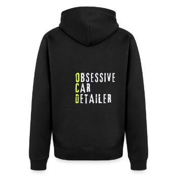 Mobile Car Polisher Waxer Interior Car Detailer - Unisex Premium Bio Zip Hoodie - Schwarz - Hinten - Nico (187cm)