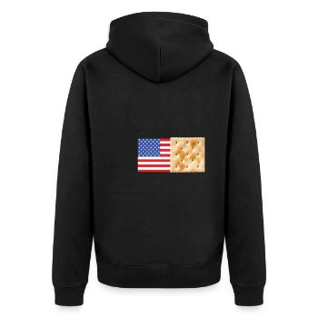 Rosemary Crab Cracker And Flatbread Salty Cracker - Unisex Premium Bio Zip Hoodie - Schwarz - Hinten - Nico (187cm)