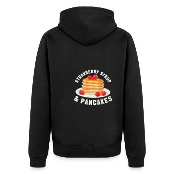 Syrup For Pancakes Flipping Flapjack Breakfast - Unisex Premium Organic Zip Hoodie - black - Back - Nico (187cm)