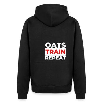 Cereal Grits Kasha Upma Rice And Morning Cornmeal - Unisex Premium Bio Zip Hoodie - Schwarz - Hinten - Nico (187cm)