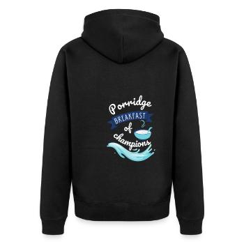 Cereal Grits Kasha Upma Rice And Morning Cornmeal - Unisex Premium Bio Zip Hoodie - Schwarz - Hinten - Nico (187cm)