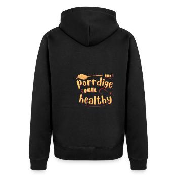 Cereal Grits Kasha Upma Rice And Morning Cornmeal - Unisex Premium Bio Zip Hoodie - Schwarz - Hinten - Nico (187cm)