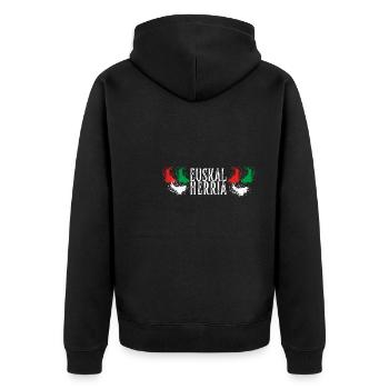 Euskal Presoak Euskal Herria Basque Country - Unisex Premium Bio Zip Hoodie - Schwarz - Hinten - Nico (187cm)