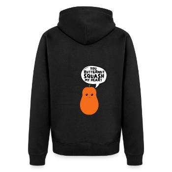 Fresh Farmers Market, Organic Butternut Squash My - Unisex Premium Bio Zip Hoodie - Schwarz - Hinten - Nico (187cm)