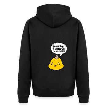 Fresh Farmers Market, Organic Butternut Squash My - Unisex Premium Bio Zip Hoodie - Schwarz - Hinten - Nico (187cm)