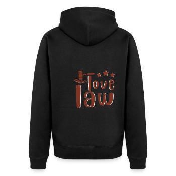 Lawyer Student Graduate, Juris Doctorate - Unisex Premium Organic Zip Hoodie - black - Back - Nico (187cm)