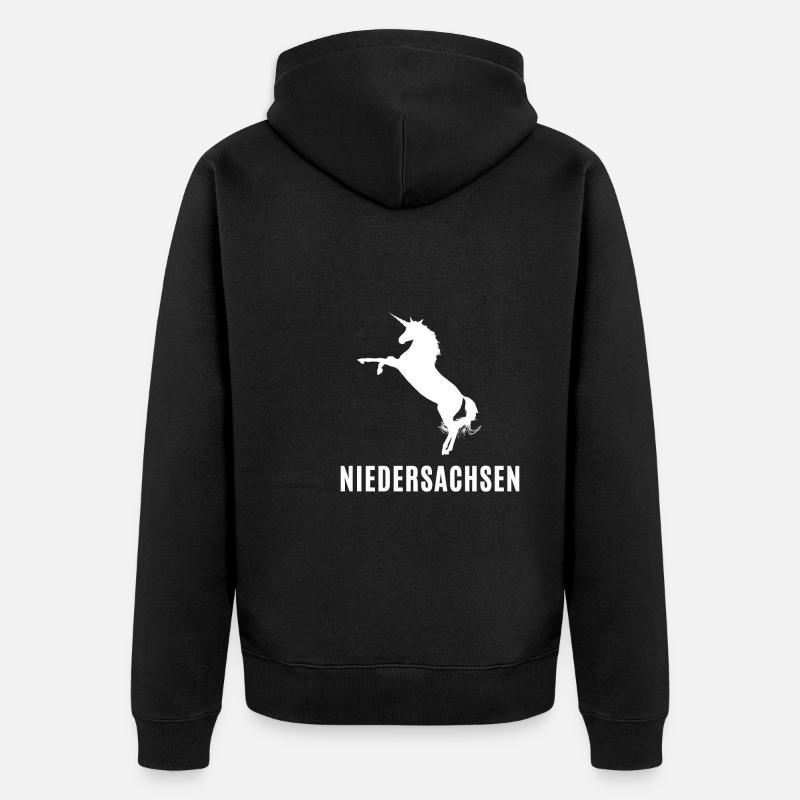 Hanovre, Pompiers De Basse-Saxe Drapeau - Veste à capuche bio Premium Unisexe - noir