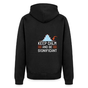 Normal Distribution Statistician Data Scientist - Unisex Premium Bio Zip Hoodie - Schwarz - Hinten - Nico (187cm)