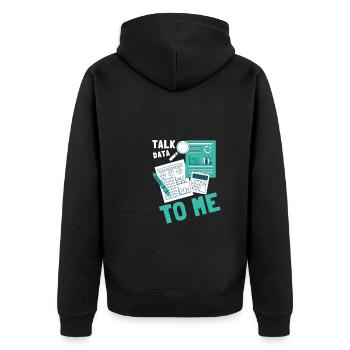 Normal Distribution Statistician Data Scientist - Unisex Premium Bio Zip Hoodie - Schwarz - Hinten - Nico (187cm)