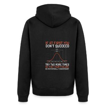 Normal Distribution Statistician Data Scientist - Unisex Premium Bio Zip Hoodie - Schwarz - Hinten - Nico (187cm)
