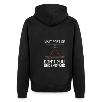 Normal Distribution Statistician Data Scientist - Unisex Premium Bio Zip Hoodie - Schwarz - Hinten - Nico (187cm)