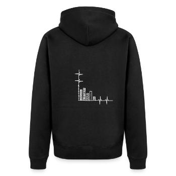 Normal Distribution Statistician Data Scientist - Unisex Premium Bio Zip Hoodie - Schwarz - Hinten - Nico (187cm)