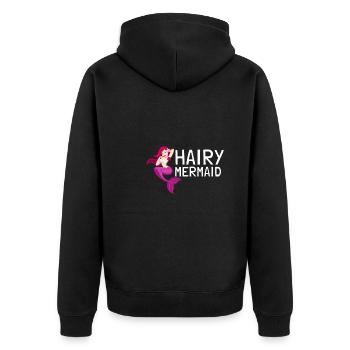 Feminist Anti Shaving Hairy Body - Unisex Premium Bio Zip Hoodie - Schwarz - Hinten - Nico (187cm)
