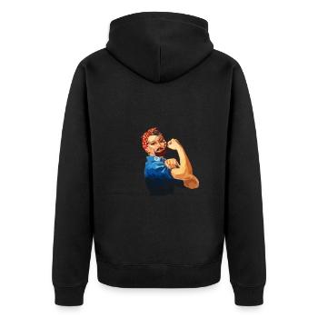 Feminist Anti Shaving Hairy Body - Unisex Premium Organic Zip Hoodie - black - Back - Nico (187cm)