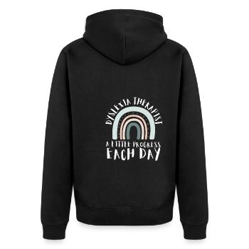Mois de la sensibilisation à la thérapie de lecture dyslexique, Dyslexie - Veste à capuche bio Premium Unisexe - noir - Dos - Nico (187cm)