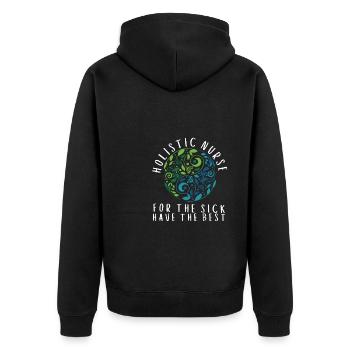 Homeopathy Alternative Medicine, Holistic Nursing - Unisex Premium Bio Zip Hoodie - Schwarz - Hinten - Nico (187cm)
