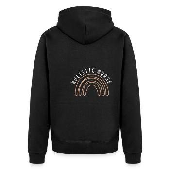 Homeopathy Alternative Medicine, Holistic Nursing - Unisex Premium Bio Zip Hoodie - Schwarz - Hinten - Nico (187cm)