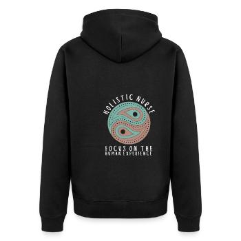 Homeopathy Alternative Medicine, Holistic Nursing - Unisex Premium Bio Zip Hoodie - Schwarz - Hinten - Nico (187cm)