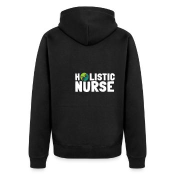 Homeopathy Alternative Medicine, Holistic Nursing - Unisex Premium Bio Zip Hoodie - Schwarz - Hinten - Nico (187cm)