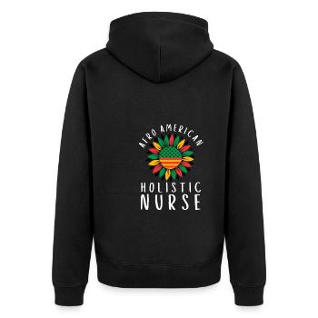Homeopathy Alternative Medicine, Holistic Nursing - Unisex Premium Bio Zip Hoodie - Schwarz - Hinten - Nico (187cm)