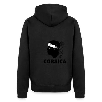Corse Corsu Corsse 2B Tête De Maure Corse - Veste à capuche bio Premium Unisexe - noir - Dos - Nico (187cm)