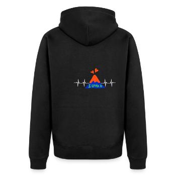 Volcanologists Geologist Magma Volcano - Unisex Premium Bio Zip Hoodie - Schwarz - Hinten - Nico (187cm)