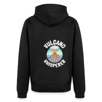 Volcanologists Geologist Magma Volcano - Unisex Premium Bio Zip Hoodie - Schwarz - Hinten - Nico (187cm)