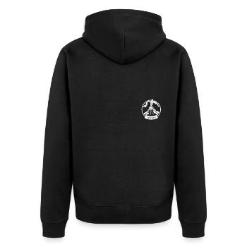 Volcanologists Geologist Magma Volcano - Unisex Premium Bio Zip Hoodie - Schwarz - Hinten - Nico (187cm)