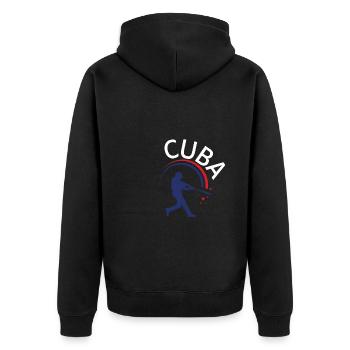 Latino Cuban Cuba Baseball - Unisex Premium Bio Zip Hoodie - Schwarz - Hinten - Nico (187cm)
