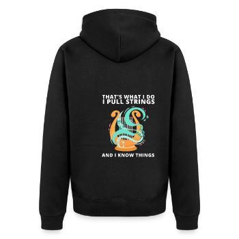 Harp Player Musician Musical Harpist - Unisex Premium Bio Zip Hoodie - Schwarz - Hinten - Nico (187cm)