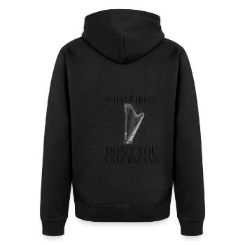 Harp Player Musician Musical Harpist - Unisex Premium Bio Zip Hoodie - Schwarz - Hinten - Nico (187cm)