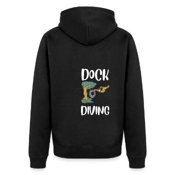 Dock Diving Canine Water Sport Dog Dock Jumping - Unisex Premium Bio Zip Hoodie - Schwarz - Hinten - Nico (187cm)