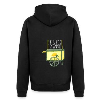 Sell Lemonade Stand Boss Juice Business Lemon - Unisex Premium Bio Zip Hoodie - Schwarz - Hinten - Nico (187cm)
