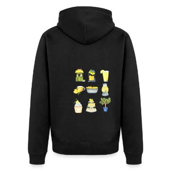 Sell Lemonade Stand Boss Juice Business Lemon - Unisex Premium Bio Zip Hoodie - Schwarz - Hinten - Nico (187cm)