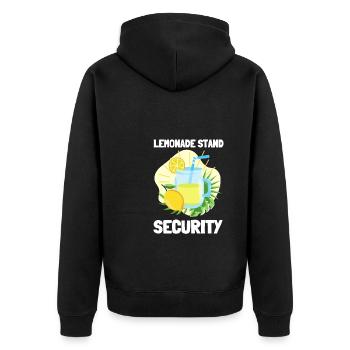Sell Lemonade Stand Boss Juice Business Lemon - Unisex Premium Bio Zip Hoodie - Schwarz - Hinten - Nico (187cm)