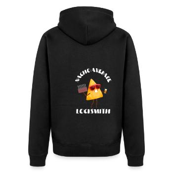 Lockpick Lockpicking Professional Locksmith - Unisex Premium Bio Zip Hoodie - Schwarz - Hinten - Nico (187cm)