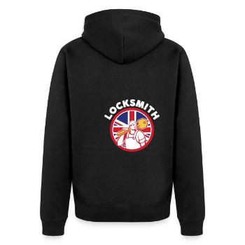 Lockpick Lockpicking Professional Locksmith - Unisex Premium Bio Zip Hoodie - Schwarz - Hinten - Nico (187cm)