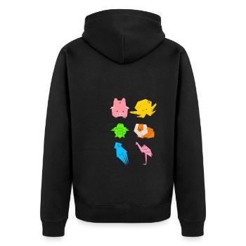 Artisanat de pliage de papier japonais Origami Master - Veste à capuche bio Premium Unisexe - noir - Dos - Nico (187cm)
