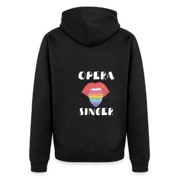 Tenor Singer Choir Vocalist Theatre Student, Opera - Unisex Premium Bio Zip Hoodie - Schwarz - Hinten - Nico (187cm)