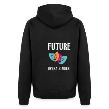 Tenor Singer Choir Vocalist Theatre Student, Opera - Unisex Premium Bio Zip Hoodie - Schwarz - Hinten - Nico (187cm)