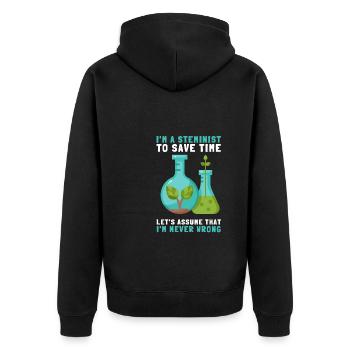 Female Stem Scientist Technology Student, - Unisex Premium Organic Zip Hoodie - black - Back - Nico (187cm)