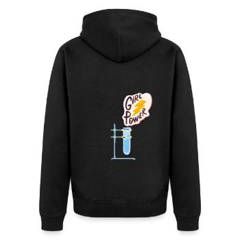 Female Stem Scientist Technology Student, - Unisex Premium Organic Zip Hoodie - black - Back - Nico (187cm)