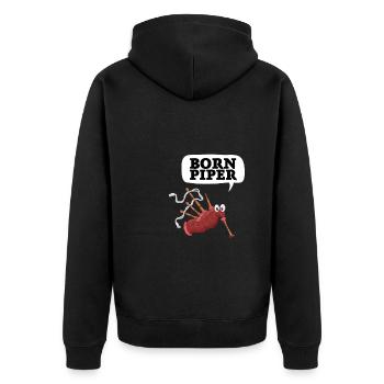 Bagpipe Teacher Player Scotsman Bagpiping - Unisex Premium Bio Zip Hoodie - Schwarz - Hinten - Nico (187cm)