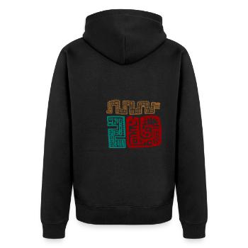 Calendario Azteca Mexican Heritage Maya Aztec - Veste à capuche bio Premium Unisexe - noir - Dos - Nico (187cm)
