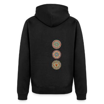 Calendario Azteca Mexican Heritage Mayan Aztec - Unisex Premium Bio Zip Hoodie - Schwarz - Hinten - Nico (187cm)