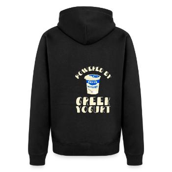 Probiotiques Produits laitiers, Yogourt glacé - Veste à capuche bio Premium Unisexe - noir - Dos - Nico (187cm)